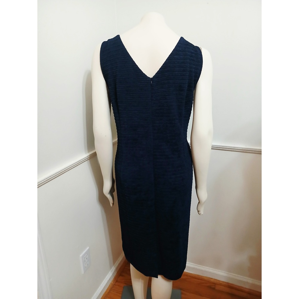 Maya Brooke Navy Blue Sequin Trim Dress and Jacket Set 22W Plus Size NEW - Picture 8 of 11